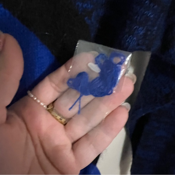 NWT Vintage Sweater Dress M Blue Black Angora Wool Blend - Picture 6 of 9